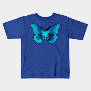 Blue Marble Butterfly Kids T-Shirt